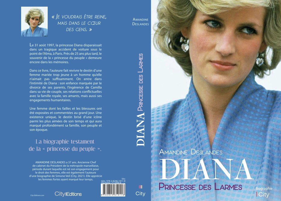 Couverture officielle Diana Princesse des Larmes Biographie d'Amandine Deslandes